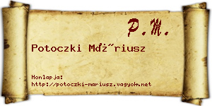 Potoczki Máriusz névjegykártya